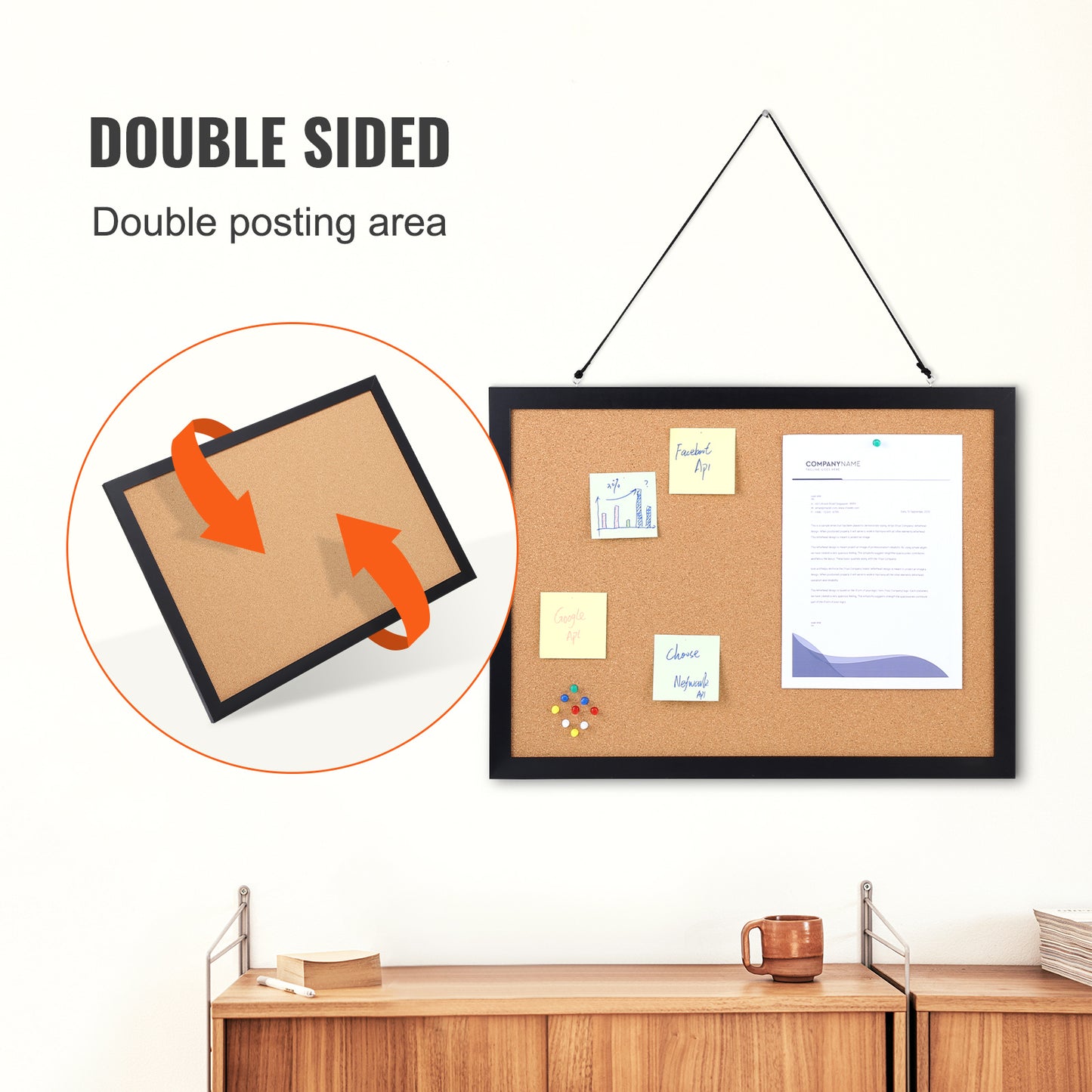 Double-Sided Bulletin Board – product detail view