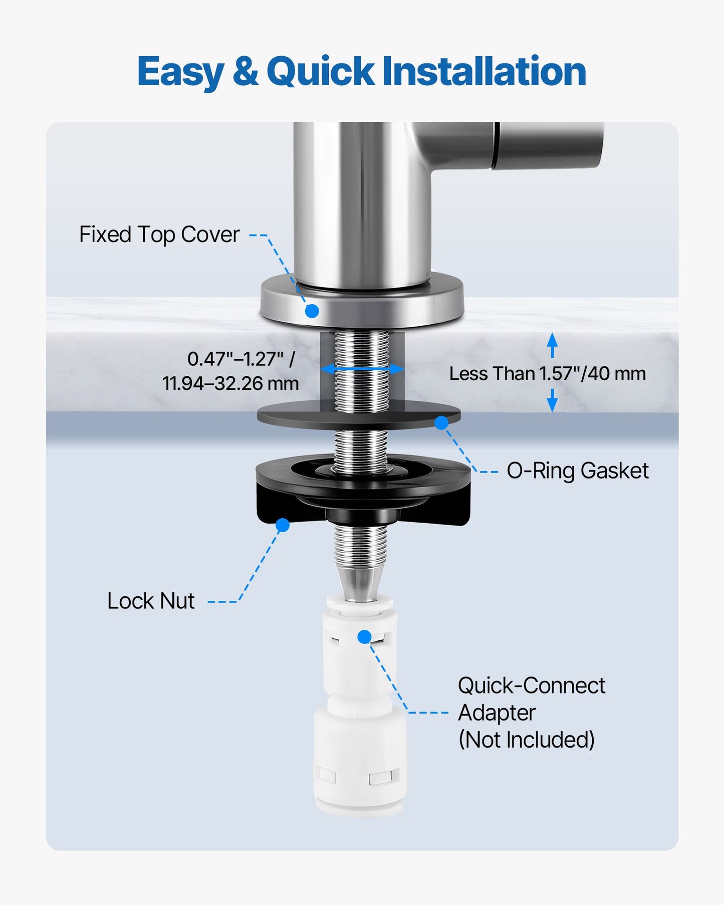 Brushed Nickel Drinking Water Faucet – alternate angle