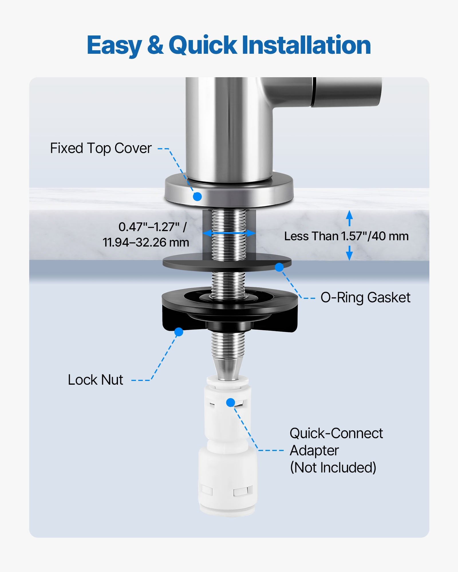 Brushed Nickel Drinking Water Faucet – alternate angle