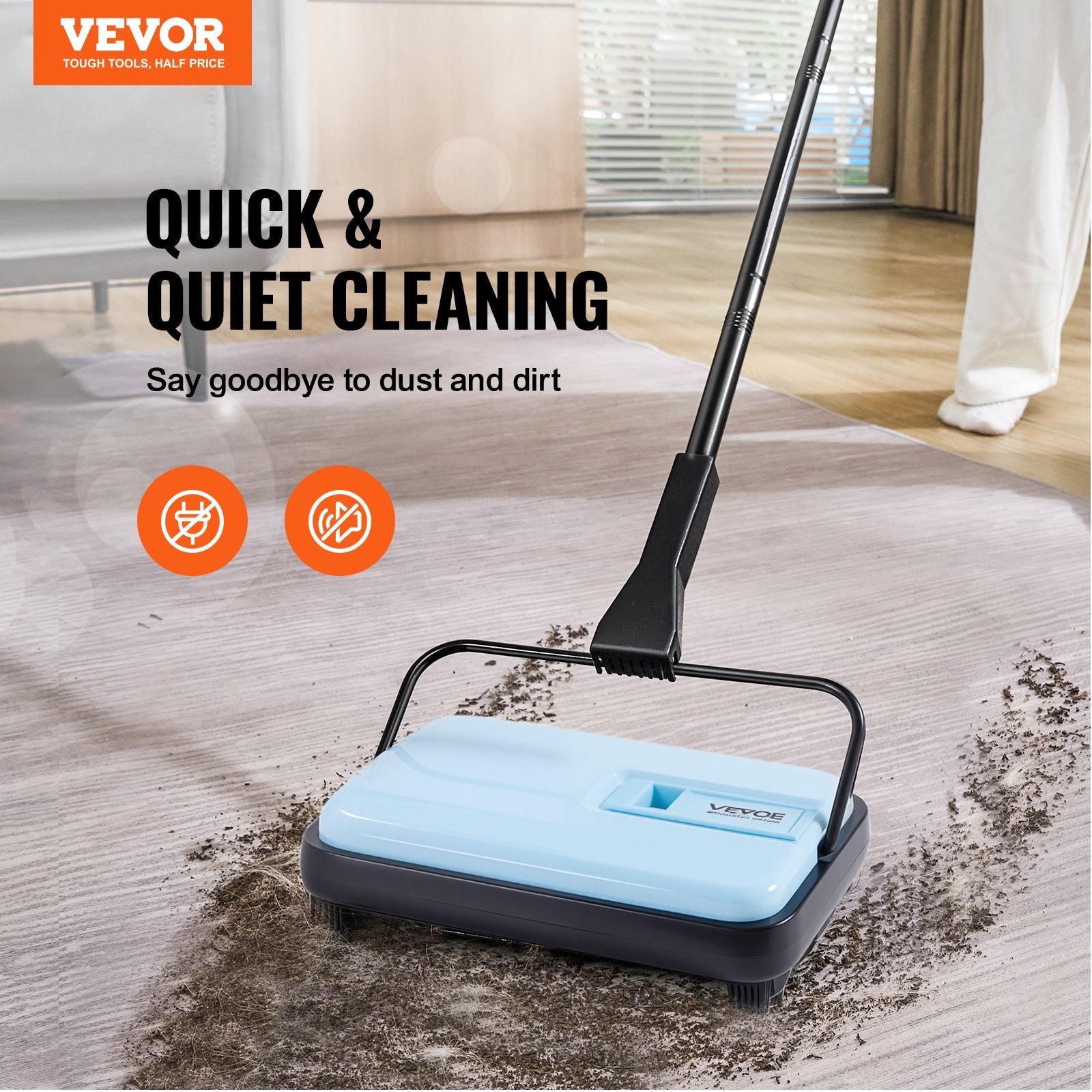 Manual Carpet Sweeper with 300 mL Dustbin – alternate product view