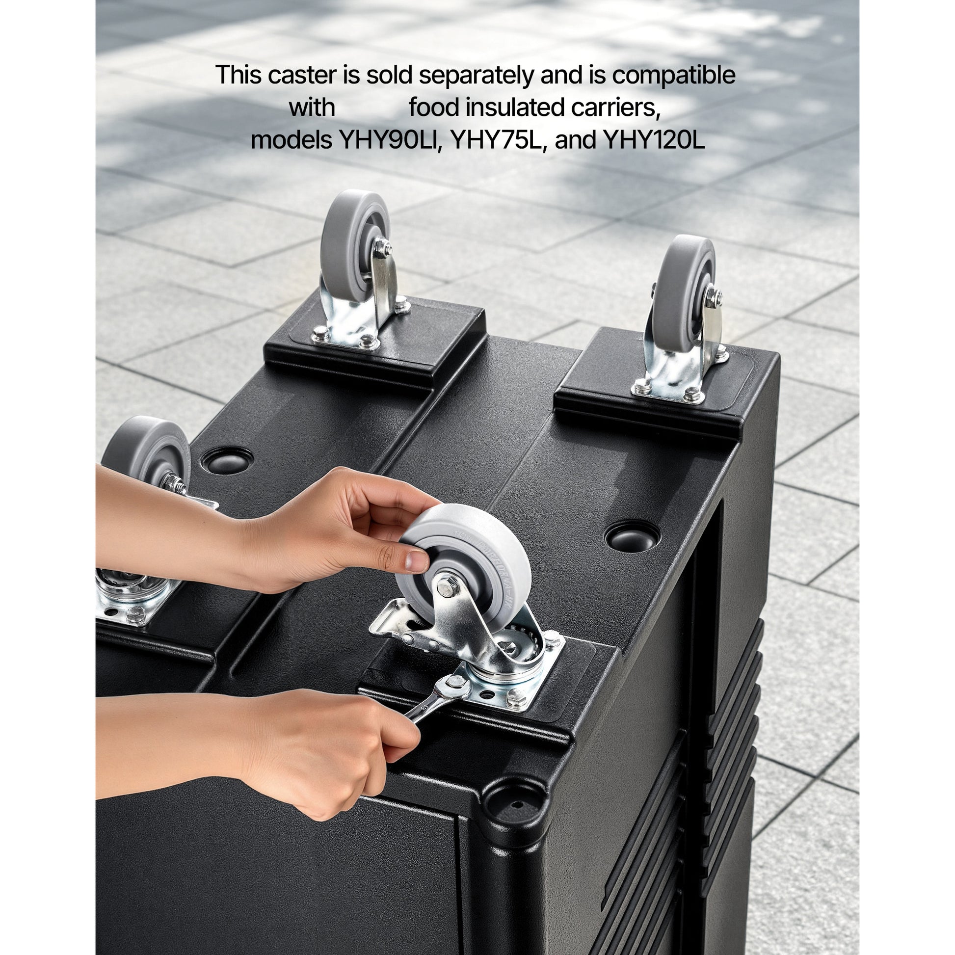 5" Heavy-Duty Caster Wheels 4-Pack for Insulated Food Pan Carriers – alternate product view