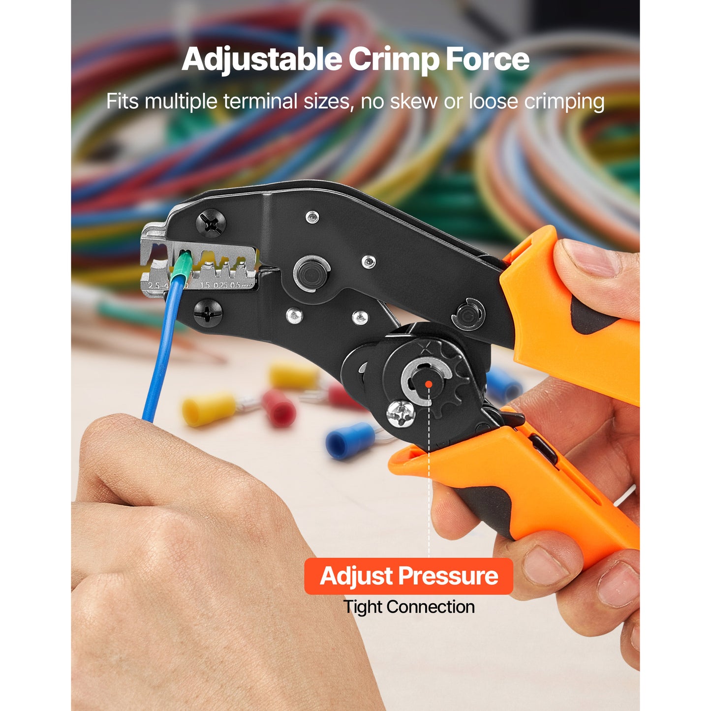 24–12 AWG Ratcheting Wire Crimper with Adjustable Pressure – additional product view