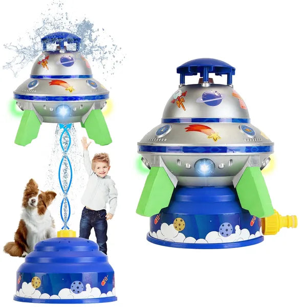 UFO Rocket Sprinkler with LED Lights | Adjustable Outdoor Toy – additional product view