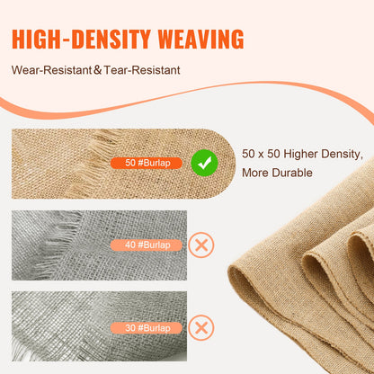 14 in x 30 ft Burlap Fabric Roll for Crafts, Plants & Tree Wrap – product detail view