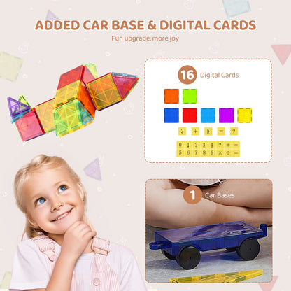 55-Piece Magnetic Tile Building Set – product detail view