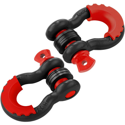 3/4" D-Ring Recovery Shackles 2-Pack, 28.5-Ton Break Strength, Black – main product view