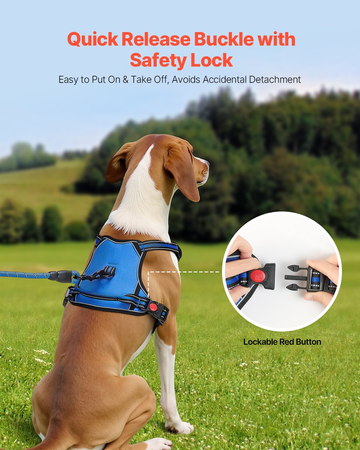No-Pull Dog Harness with 5 ft Leash – product detail view