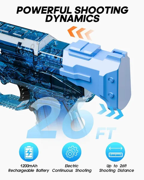 Electric Water Gun with USB-C Charging | 26 Ft Range IP67 – feature detail view