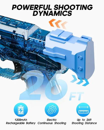 Electric Water Gun with USB-C Charging | 26 Ft Range IP67 – feature detail view