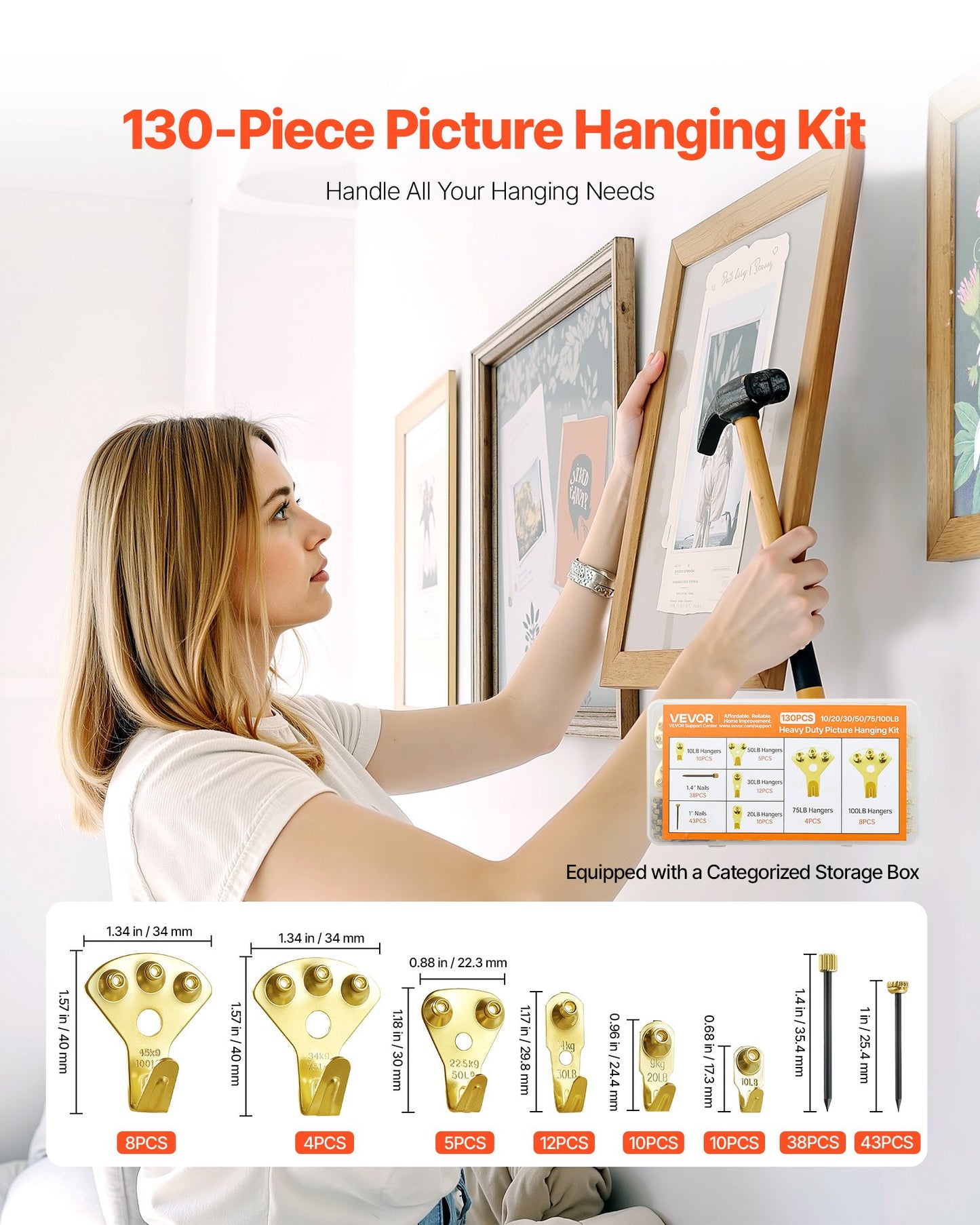 130-Piece Picture Hanging Kit – main product view