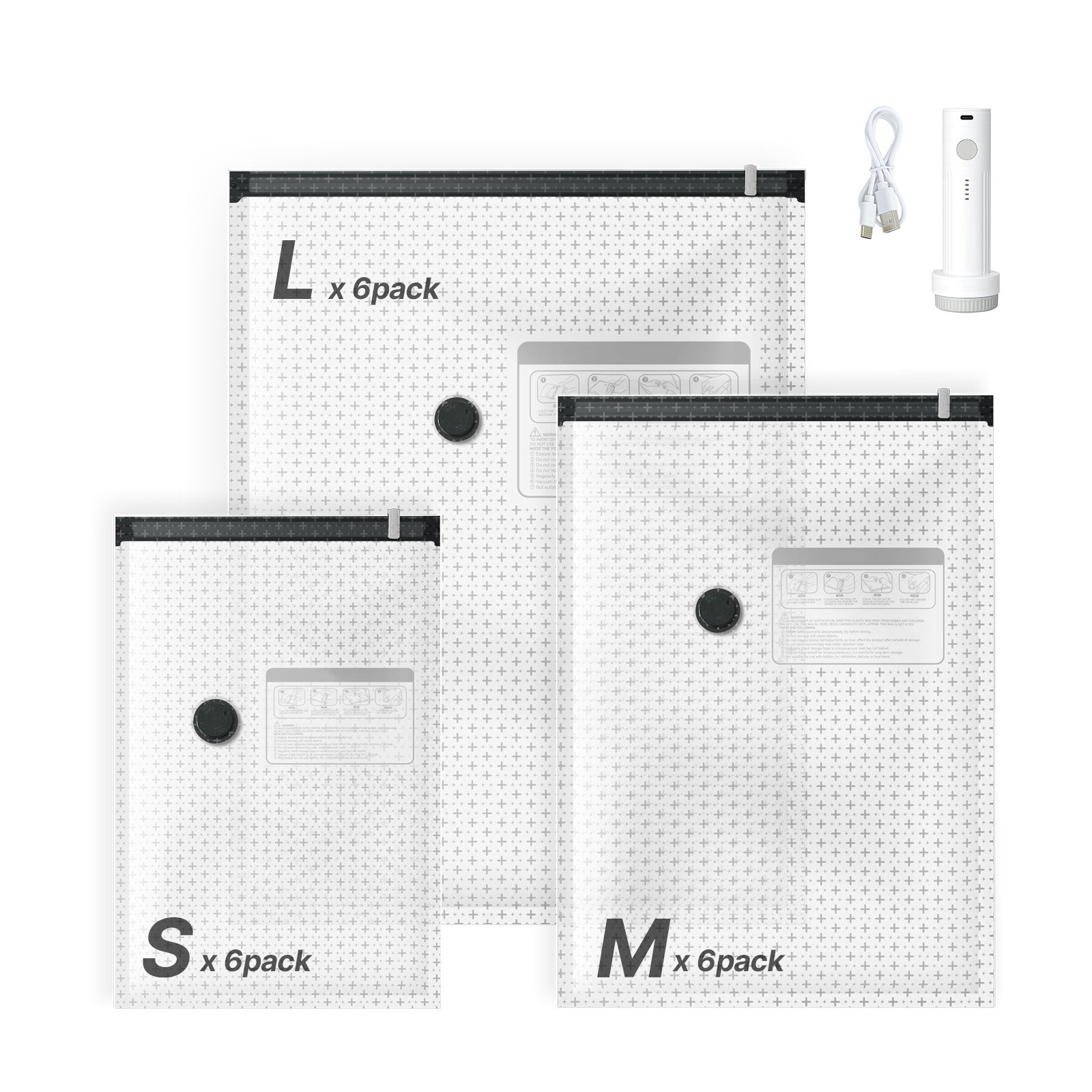 18-Pack Vacuum Storage Bags with Electric Pump & Charging Cable – main product view