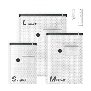 18-Pack Vacuum Storage Bags with Electric Pump & Charging Cable – main product view