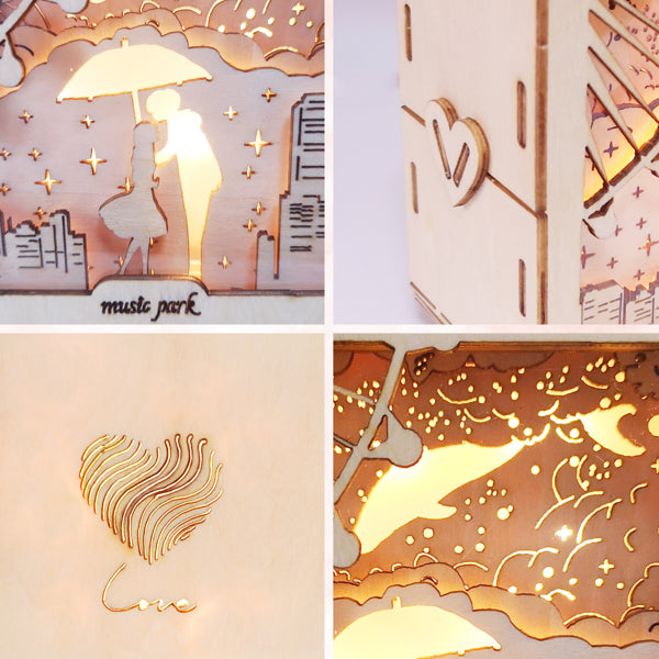 3D Wooden Cat Puzzle Kit with Night Light | DIY Model Age 14+ – additional product view