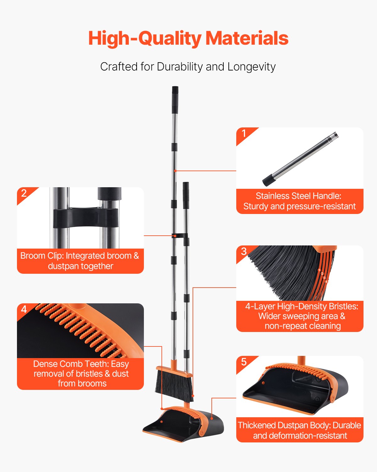 Heavy Duty Broom and Dustpan Set – product detail view