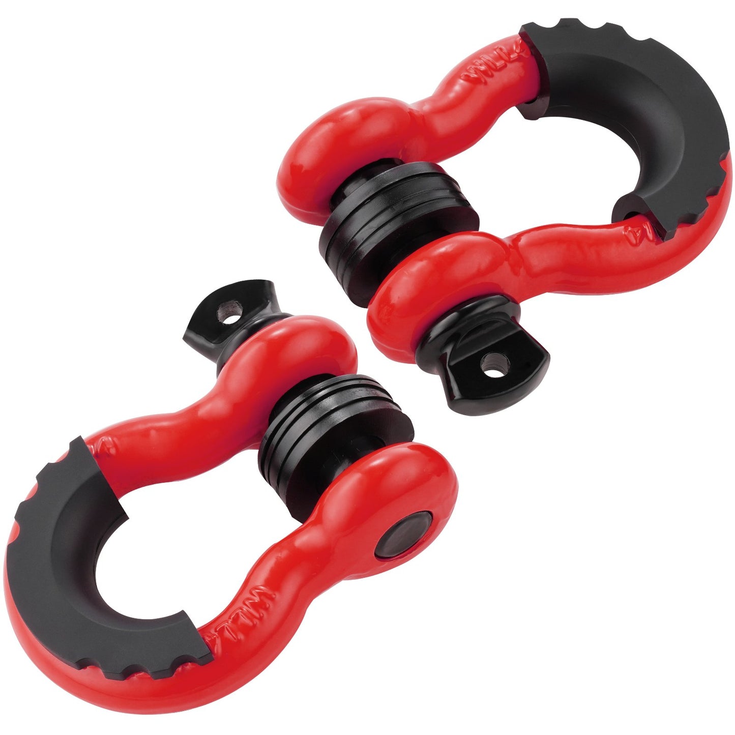 3/4" D-Ring Recovery Shackles 2-Pack, 28.5-Ton Break Strength, Red – main product view