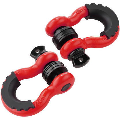 3/4" D-Ring Recovery Shackles 2-Pack, 28.5-Ton Break Strength, Red – main product view
