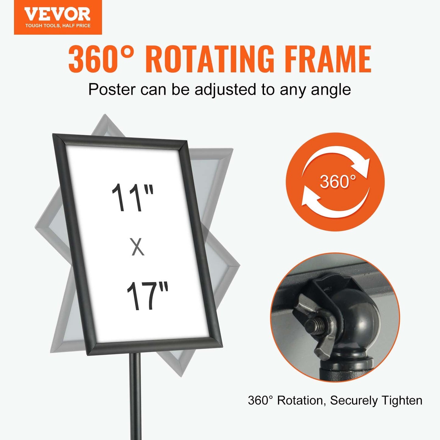 11 x 17 in Adjustable Pedestal Sign Holder – main product view