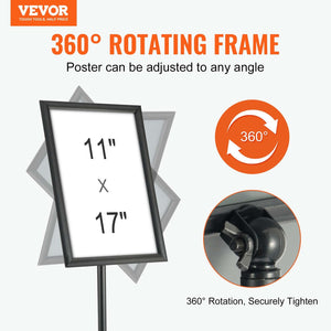 11 x 17 in Adjustable Pedestal Sign Holder – main product view