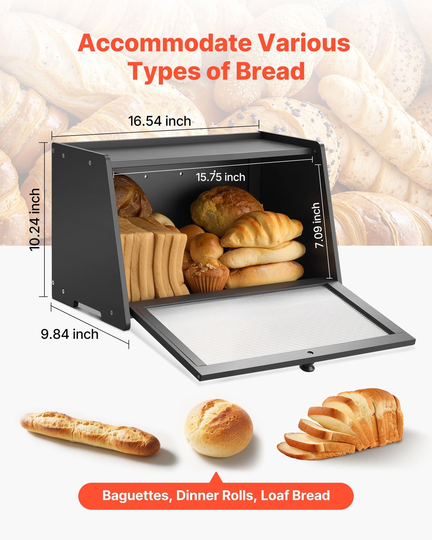Large Bamboo Bread Box – product detail view