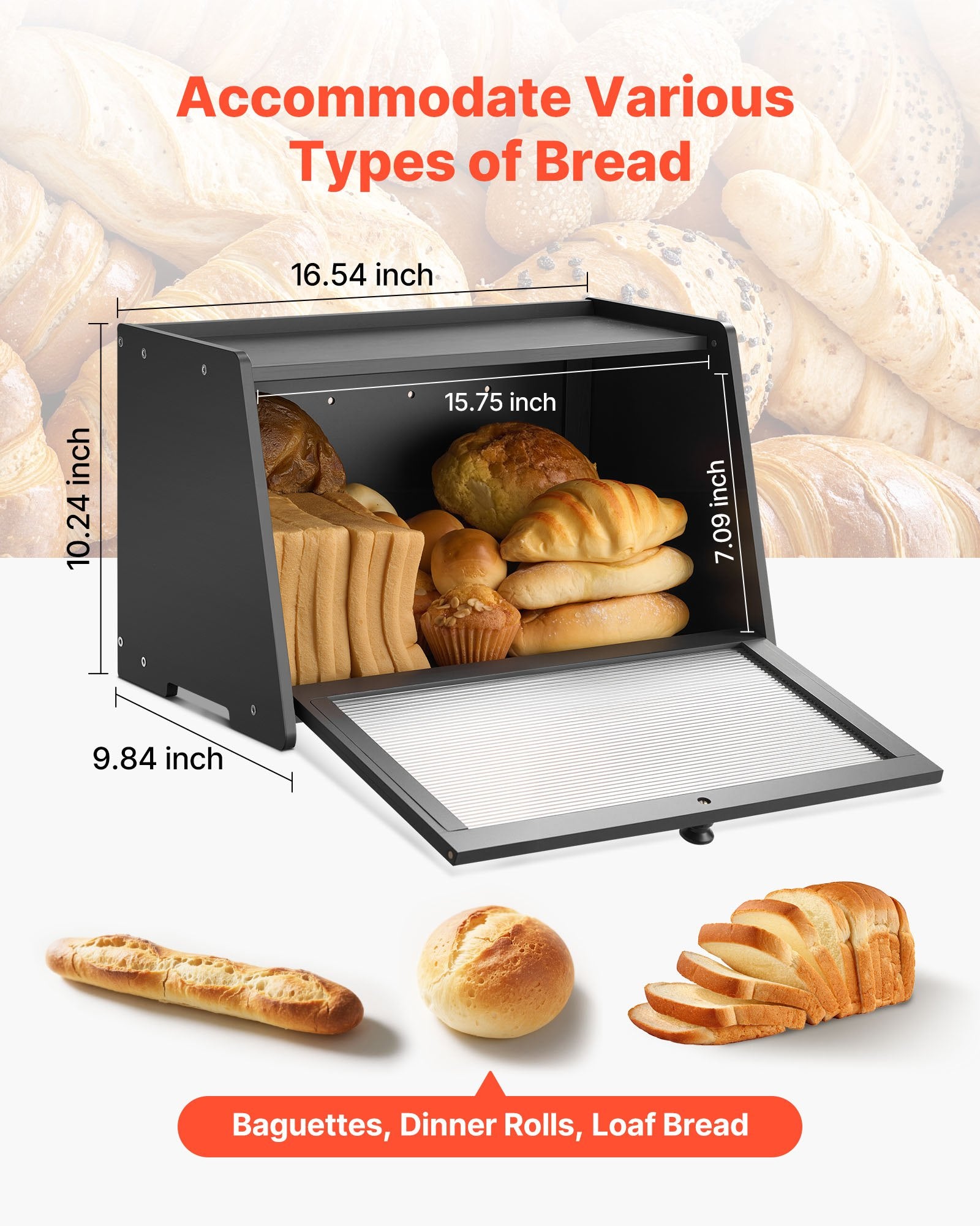 Large Bamboo Bread Box – product detail view
