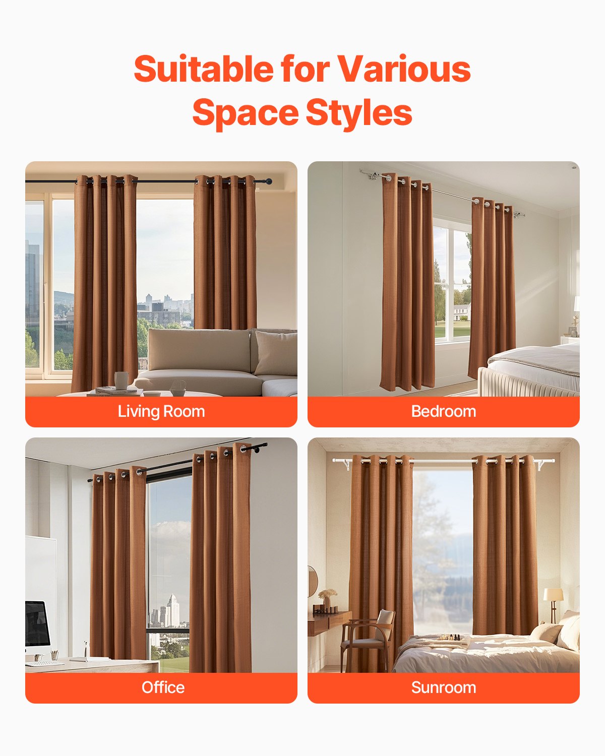 Natural Linen Curtains 52 x 84 in, 2 Panels – alternate product view