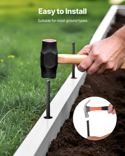 16" Galvanized Steel Rebar Stakes, 16-Pack Heavy-Duty Ground Anchors – in-use product view