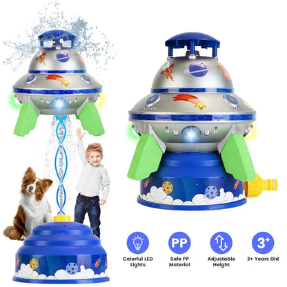 UFO Rocket Sprinkler with LED Lights | Adjustable Outdoor Toy – additional product view 7