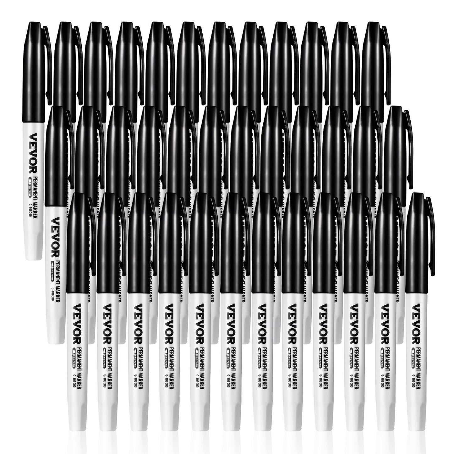 36-Pack Black Permanent Markers – main product view