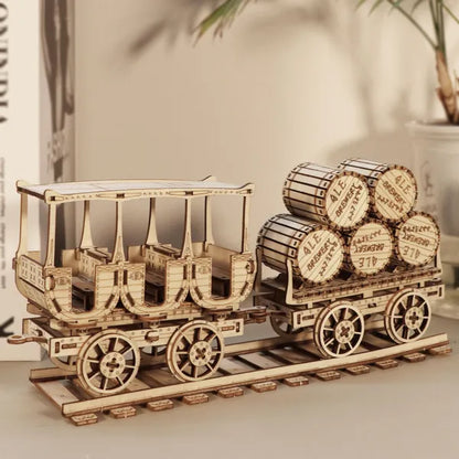 3D Wooden Wine Truck Puzzle Kit | DIY Brain Teaser Model – additional product view