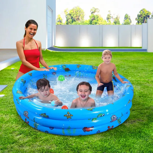 51 x 13 in Inflatable Family Pool | Foldable Kids Swim Pool – additional product view