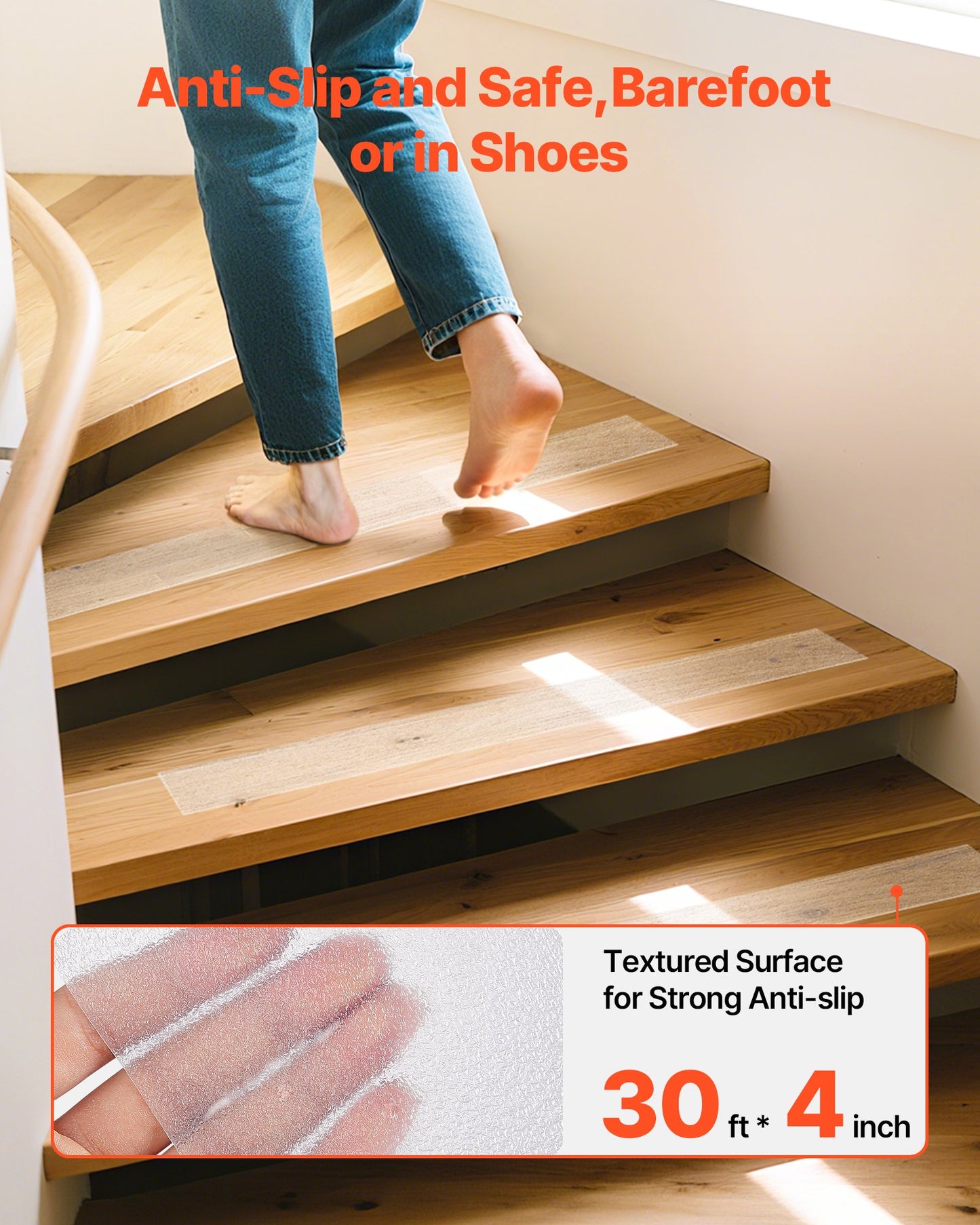 Transparent Anti-Slip Tape 30 ft x 4 in – product detail view