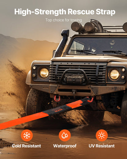 36,000 lb Heavy-Duty Tow Strap, 8 ft Emergency Recovery Rope – additional product view