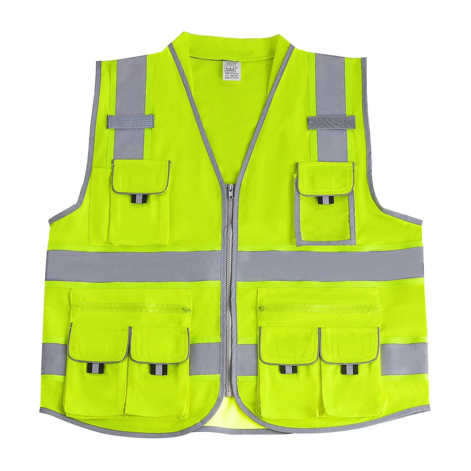 Reflective Yellow Safety Vest with 10 Pockets – product presentation