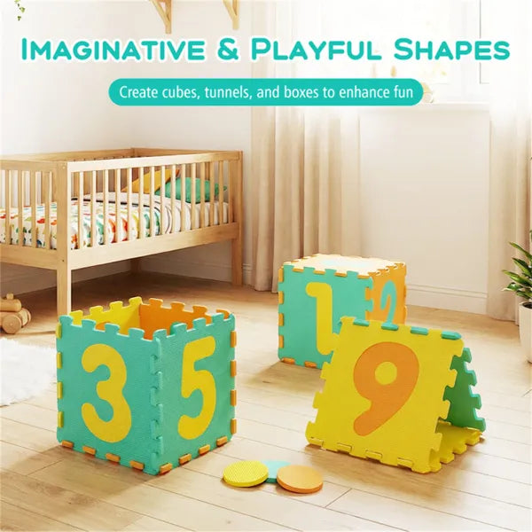 Kids Hopscotch Foam Mat | 9 Interlocking Tiles & 3 Markers – feature detail view