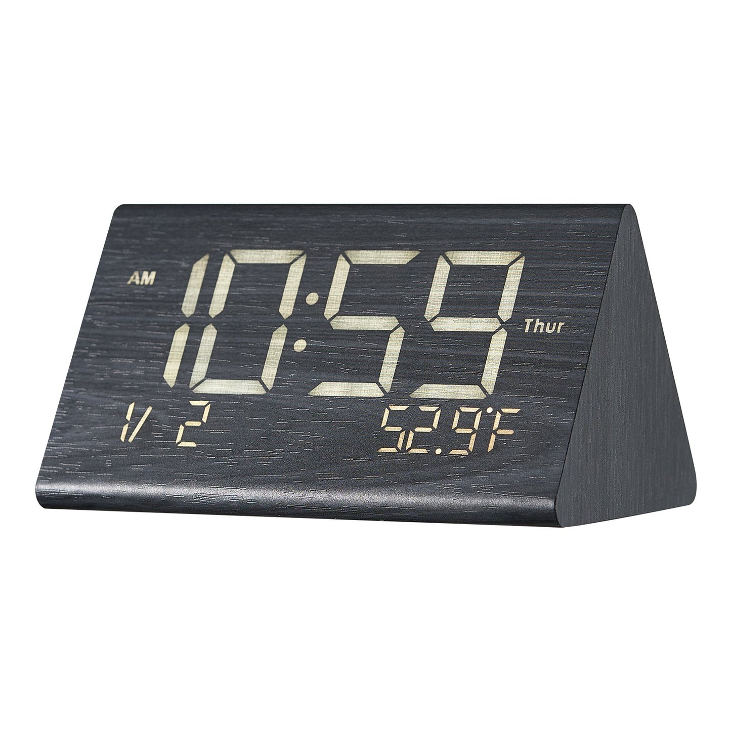 Wooden Digital Alarm Clock – main product view