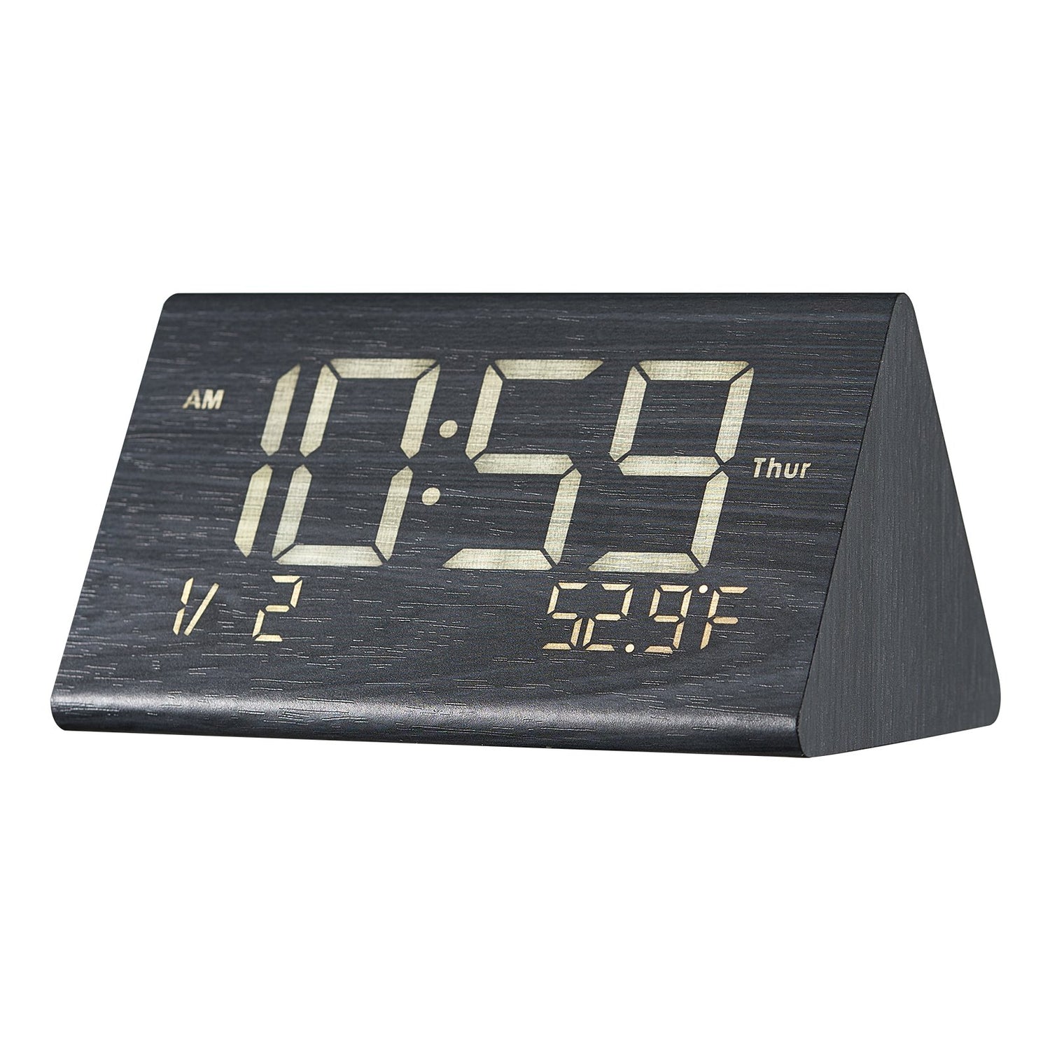 Wooden Digital Alarm Clock – main product view