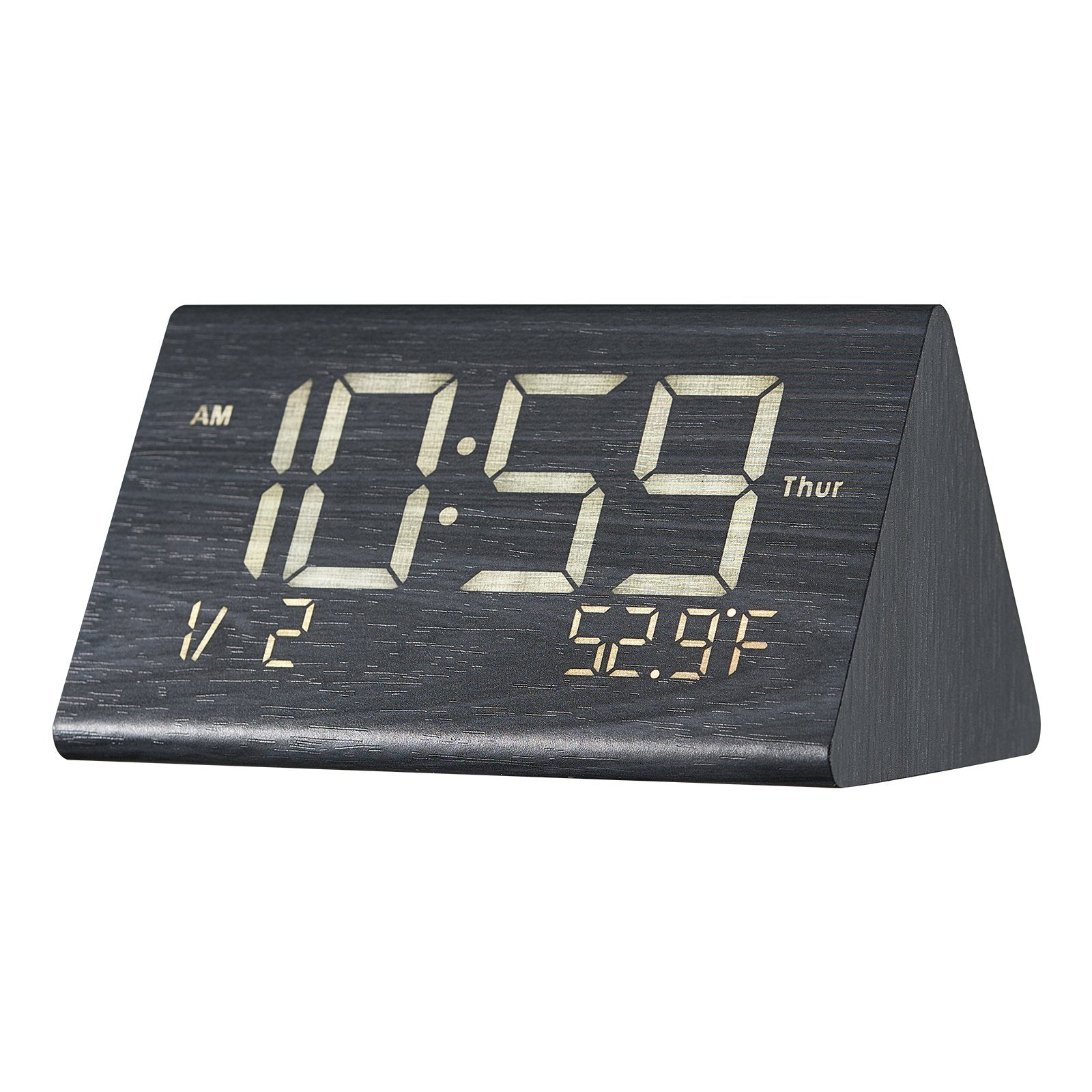 Wooden Digital Alarm Clock – main product view
