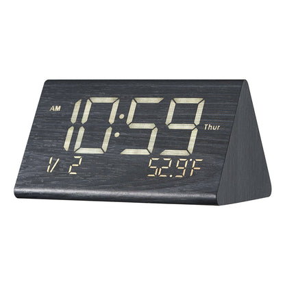 Wooden Digital Alarm Clock – main product view