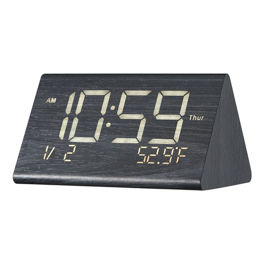 Wooden Digital Alarm Clock – main product view