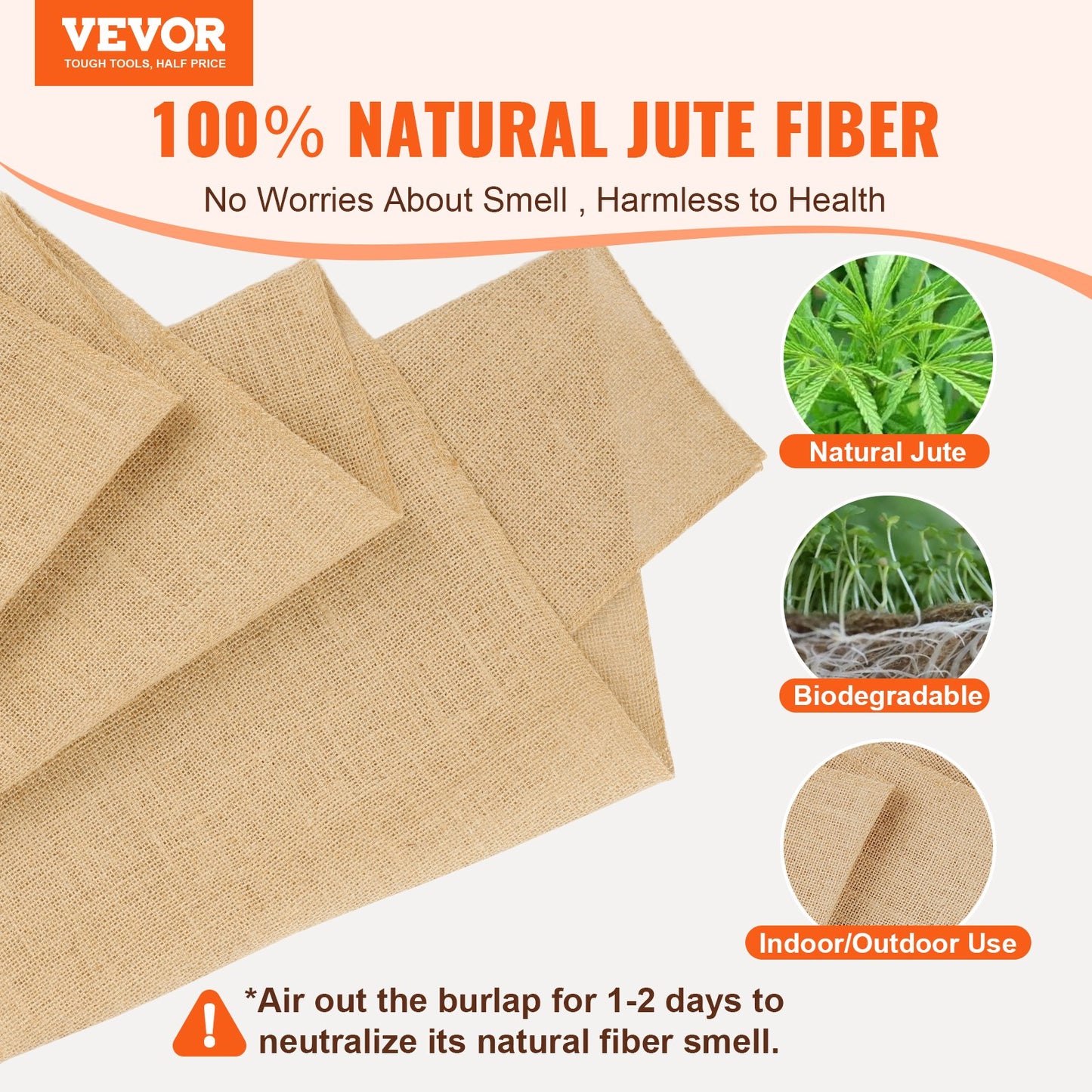 14 in x 30 ft Burlap Fabric Roll for Crafts, Plants & Tree Wrap – alternate product view