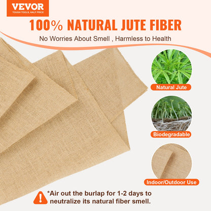 14 in x 30 ft Burlap Fabric Roll for Crafts, Plants & Tree Wrap – alternate product view