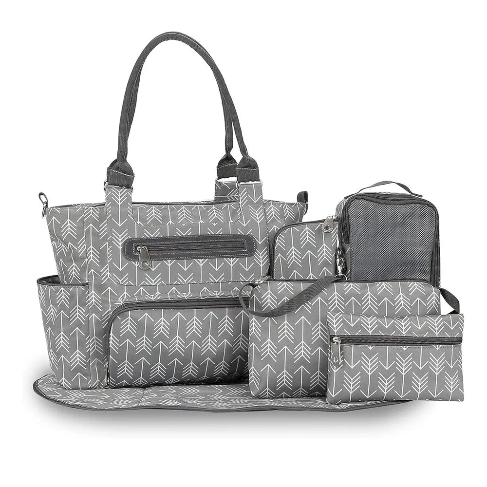 8-Piece Diaper Bag Set with Changing Pad & Bottle Bag – in-use product view