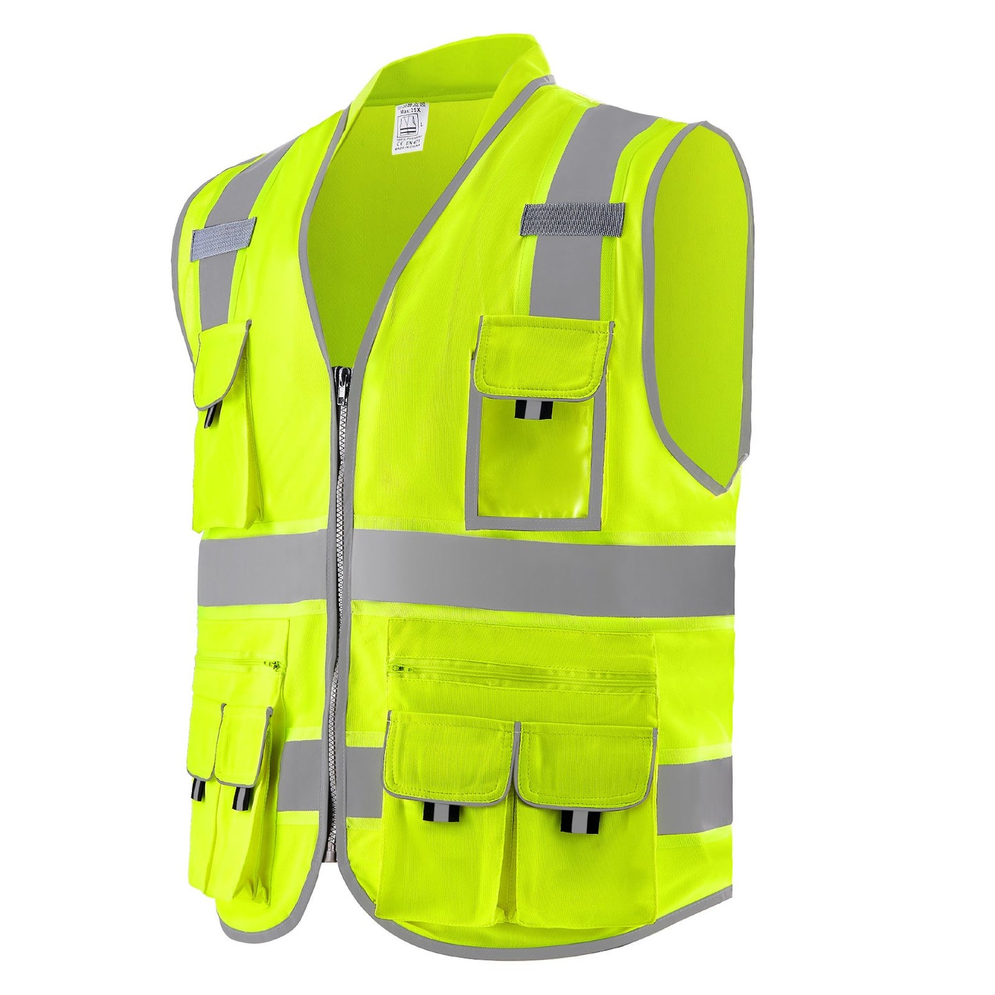 Reflective Yellow Safety Vest with 10 Pockets – additional product view