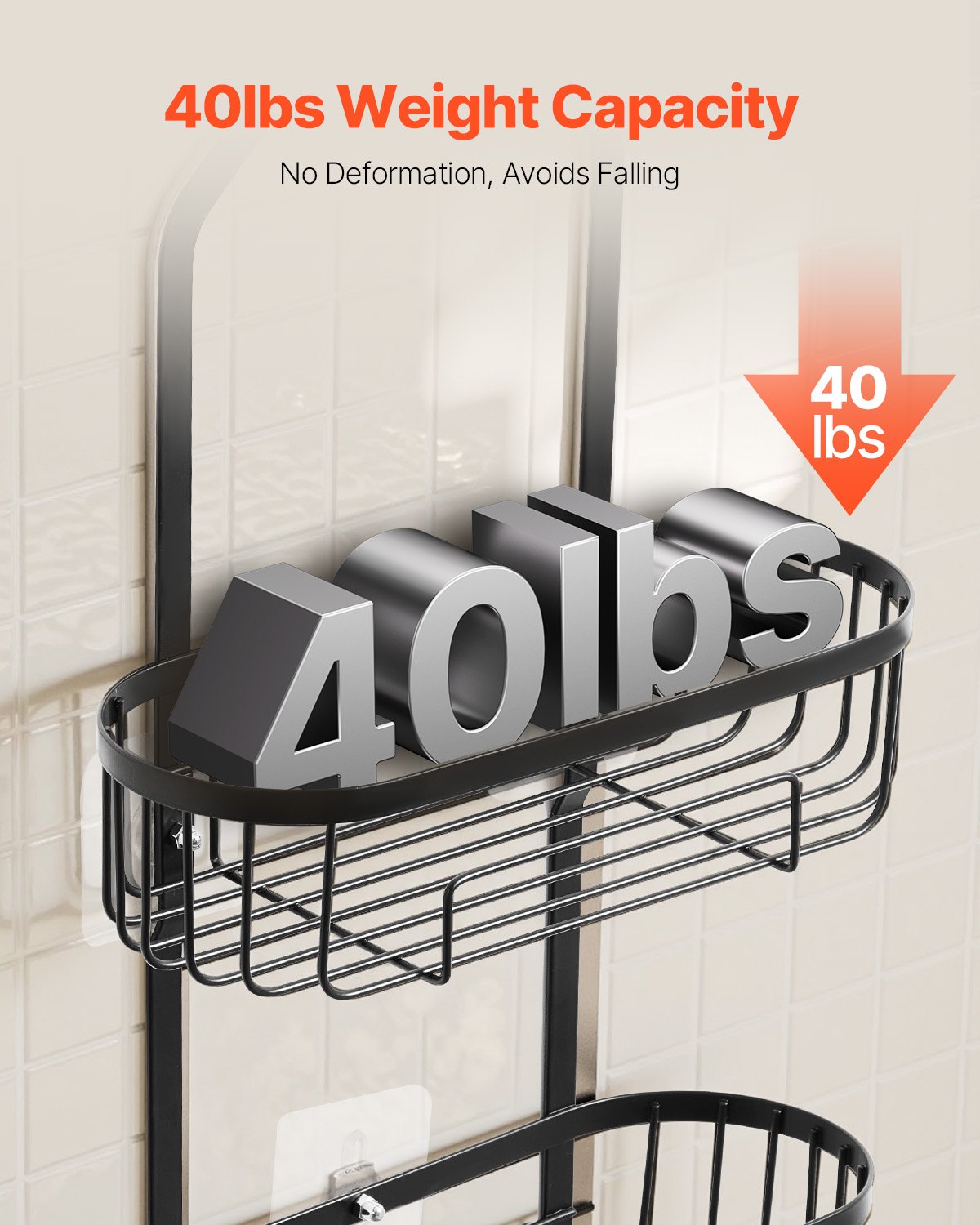 3-Tier Hanging Shower Caddy – product detail view