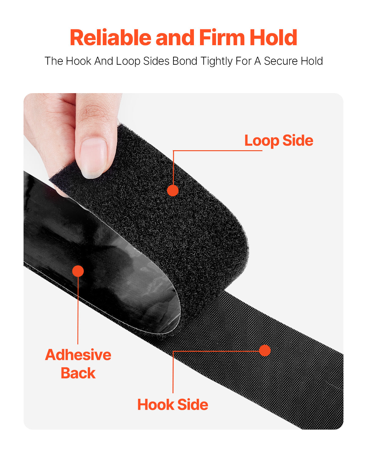 Self-Adhesive Hook and Loop Tape Roll – product detail view
