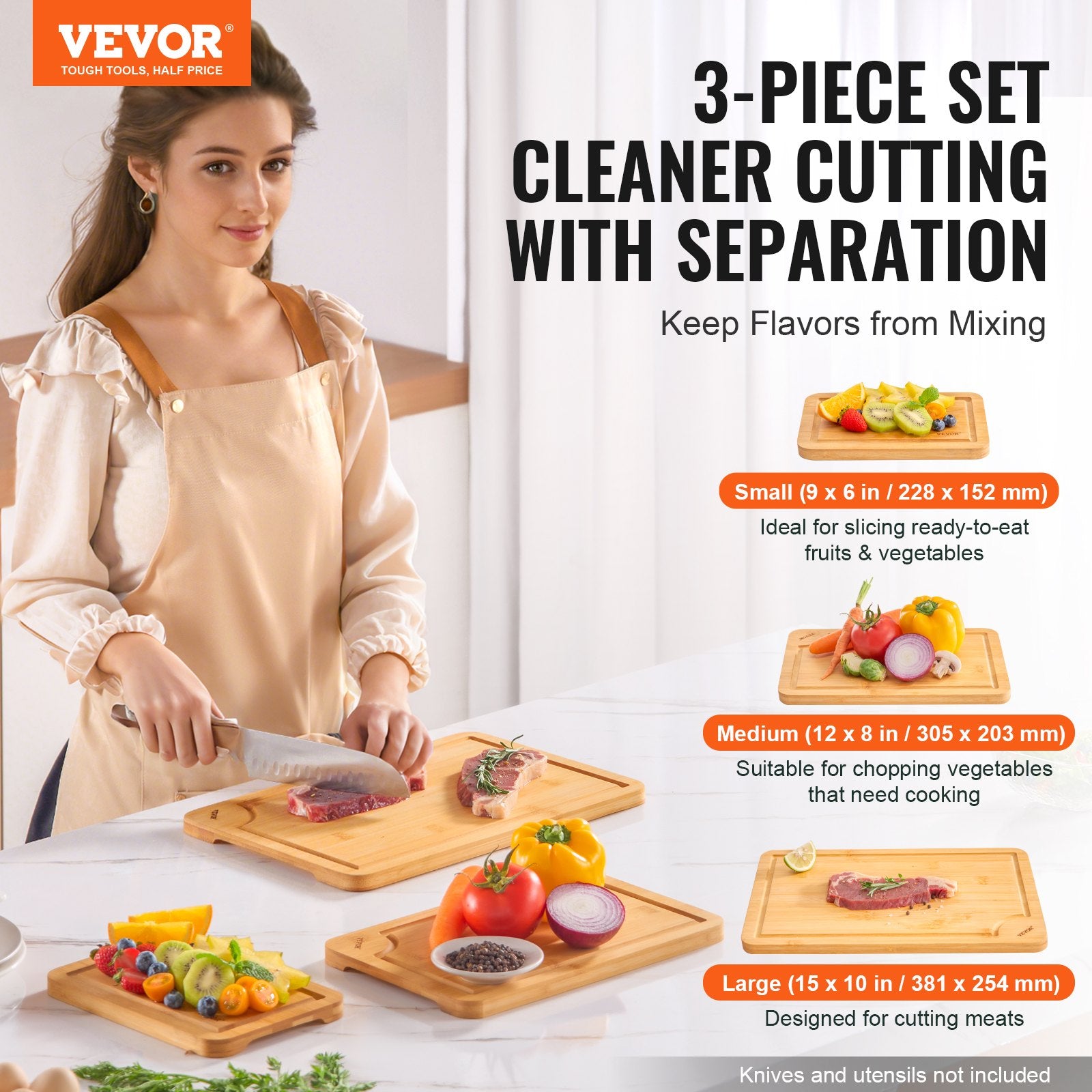 Bamboo Cutting Board with Built-In Handle – alternate product view