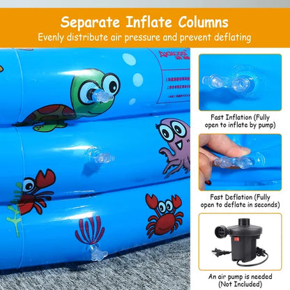 51 x 13 in Inflatable Family Pool | Foldable Kids Swim Pool – alternate product view