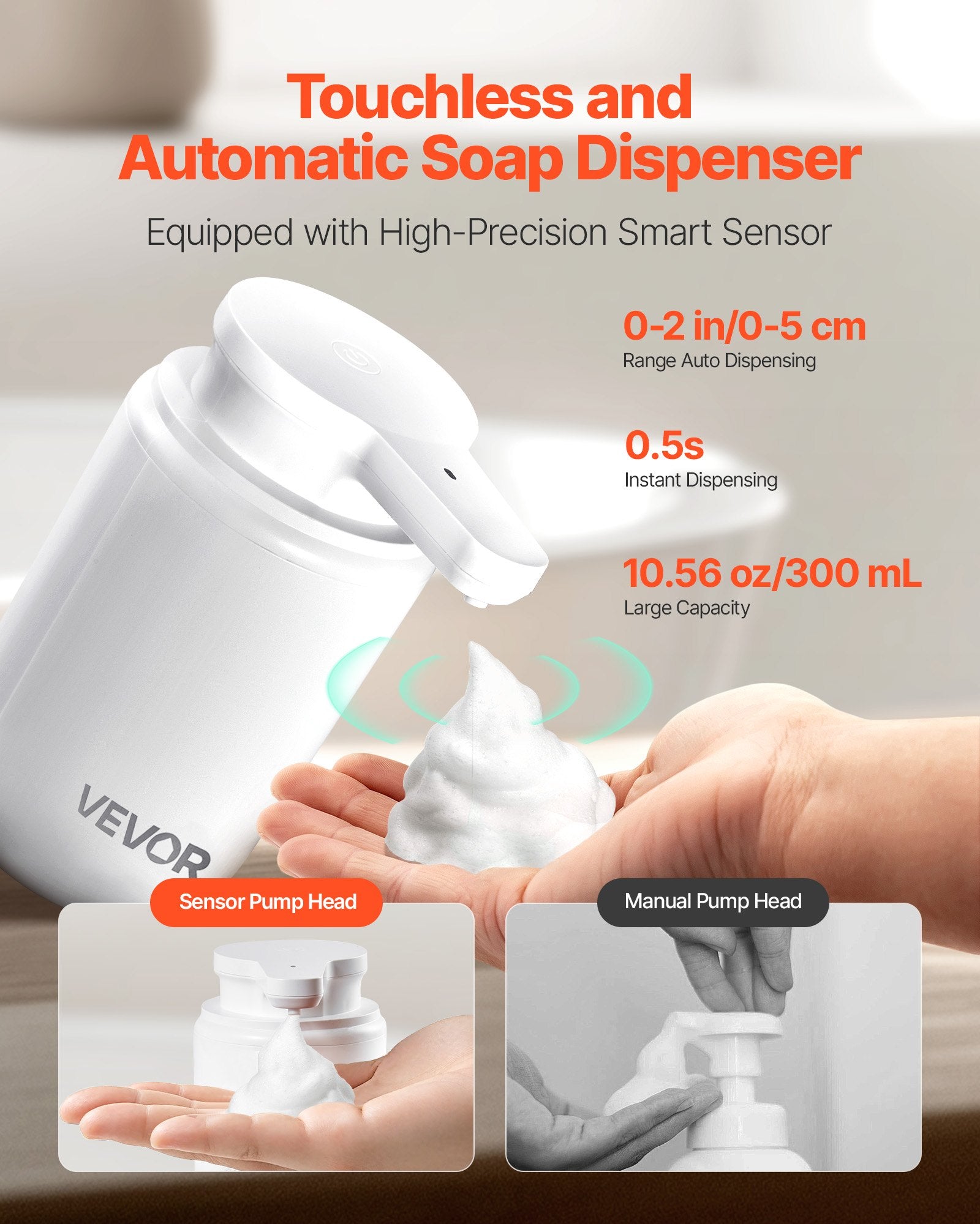 Rechargeable Automatic Soap Dispenser 10 oz – alternate product view