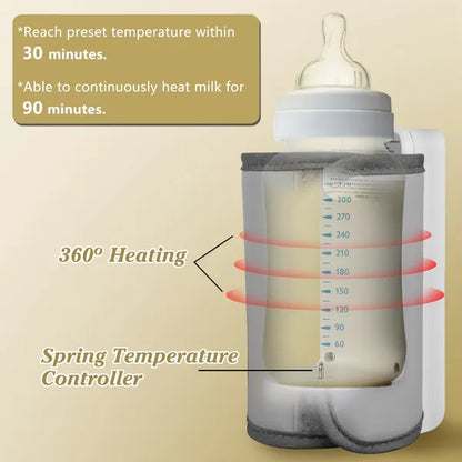 Portable Baby Bottle Warmer | 6 Heat Levels, USB Rechargeable – product detail view