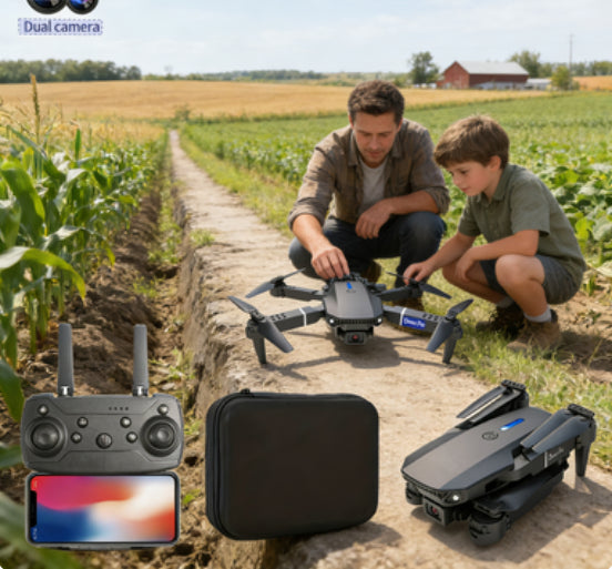 Foldable Dual Camera FPV Drone with Remote & Carrying Case – product detail view